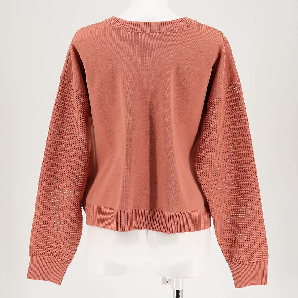 ■67%OFF・美品■ she mo shelly M デートに最適!2WAYダンボールニットメッシュ袖カーデ(シーモシェリー)