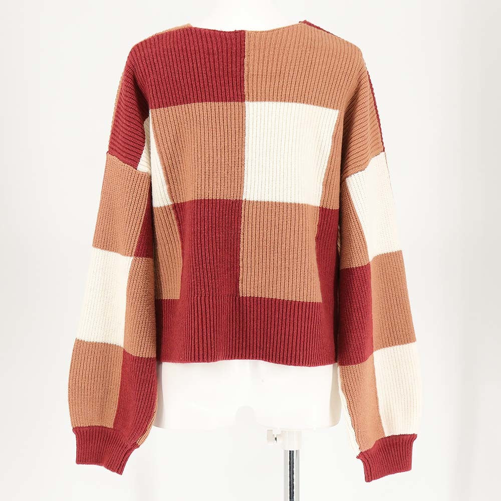 ■ほぼ新品・69%OFF・美品■ she mo shelly M 今季新作!着回し力抜群!ブロックチェックショートカーデ 茶(シーモシェリー)